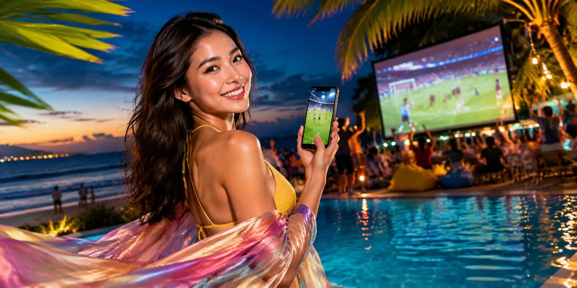 Người chơi đặt kèo bóng đá bên bờ biển Vũng Tàu buổi tối